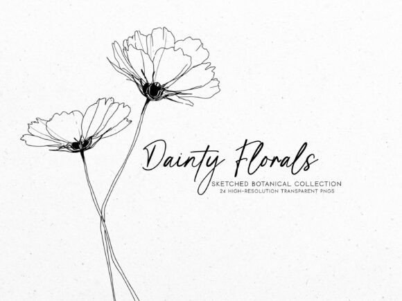 Download Dainty Florals | Botanical Line Art Set - Botanic Collection