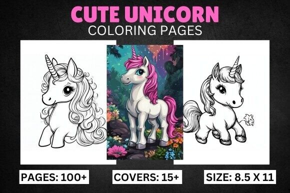 Download 100 Cute Unicorn Coloring Pages for Kids - Premium Resources