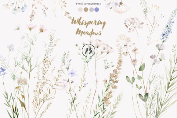 Download Wildflower Clipart Botanical Set - Botanic Collection