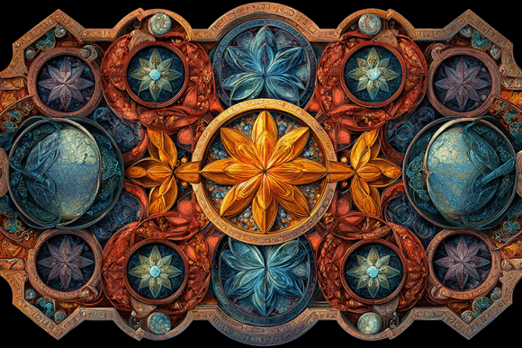 Download Ornate Mandala Mosaic Glass Design - Ornate mandala Collection