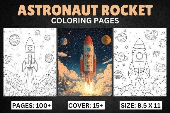 Download Astronaut Rocket Coloring Book Pages - Premium Resources