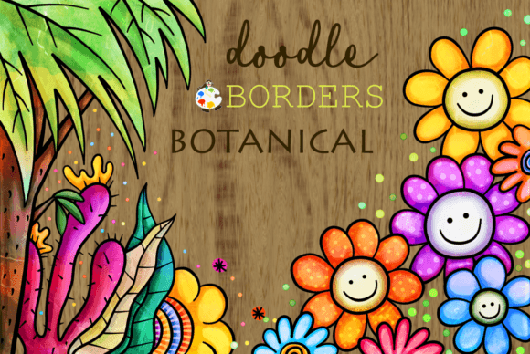 Download Doodle Floral Botanical Page Borders - Botanic Collection