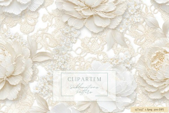 Download White Peony Lace Floral Pattern - Floral pattern Collection