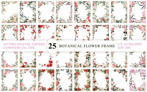 Download Vintage Botanical Flower Frame PNG - Botanic Collection